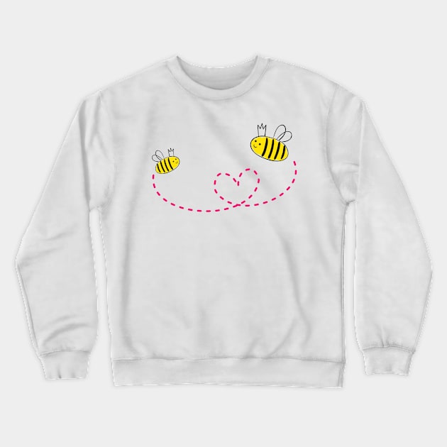 Cute Honey bees design Crewneck Sweatshirt by Sticker deck